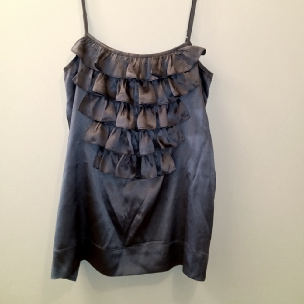 100% Silk Satin 525 America Silk Satin Ruffled Camisole Size XSmall